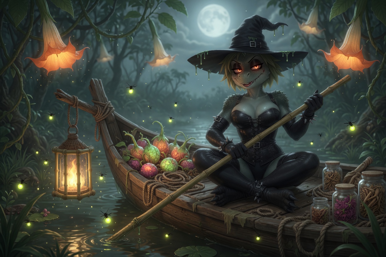 she finds you and takes you to her swamp house but all she has to eat are bugs and strange fruit