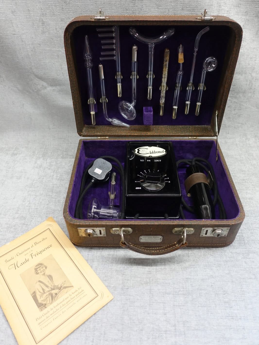 Elektromed 10 electrode French set this is very rare little Art Nouveau fully functioning set now f…