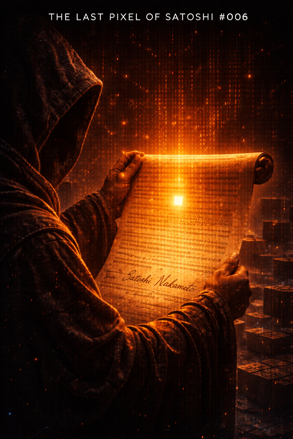 🟧 AUCTION LIVE
The Last Pixel of Satoshi #006 – The Original Scroll
The words were written once.
Th…