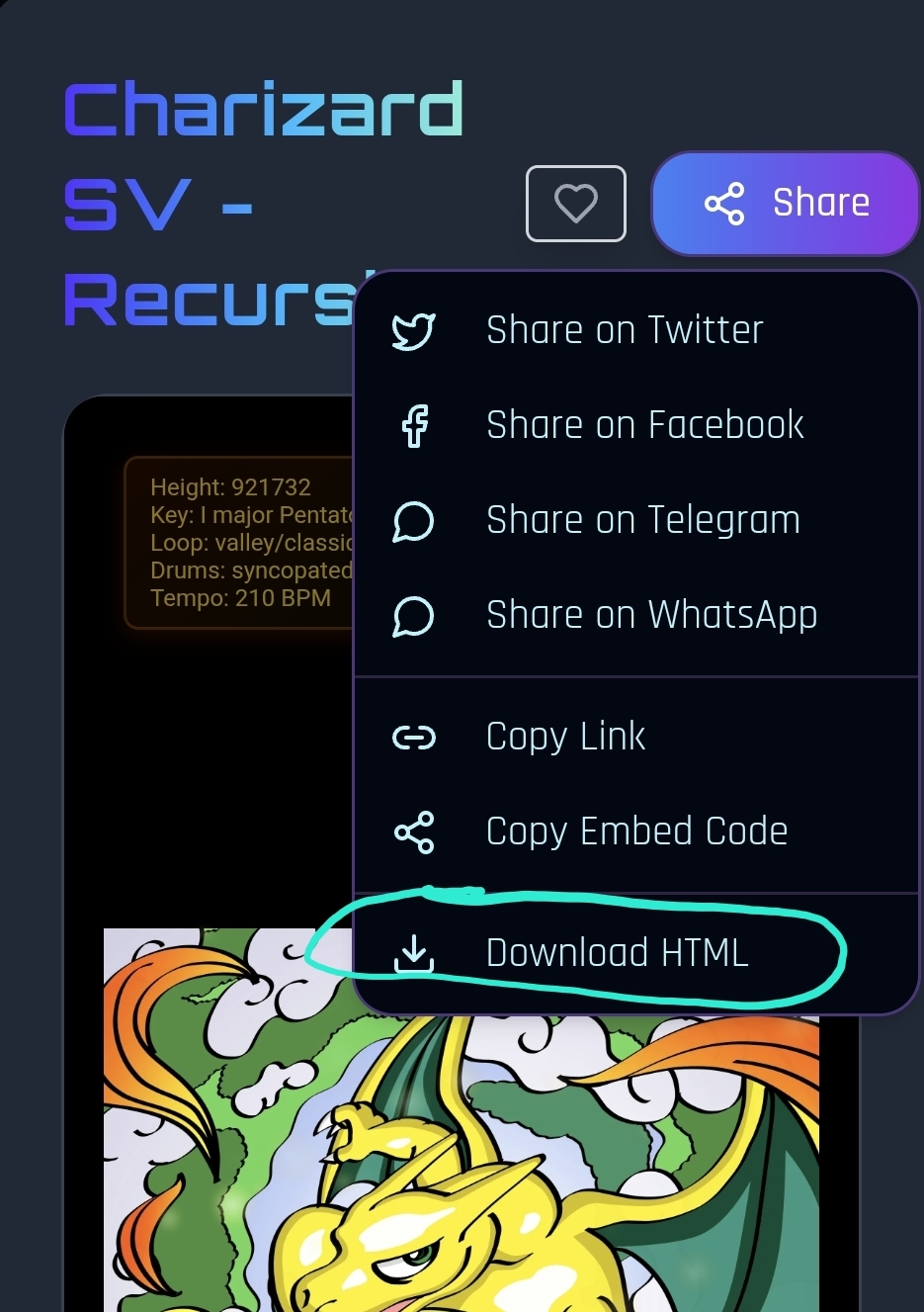I have implemented an easy way to download the html code of an Ordinal in @3dordi, from the share b…
