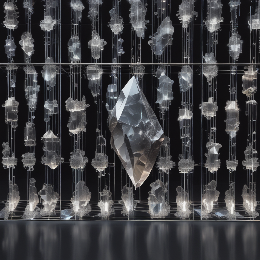 8️⃣ Immutable Memory
Floating fragments of digital history locked in crystal structures, glowing soft…