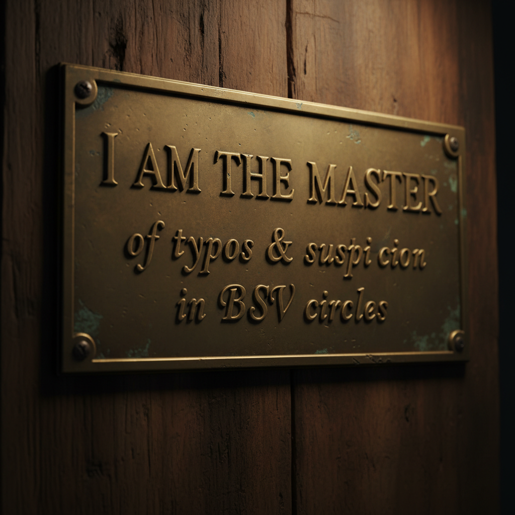 I AM THE MASTER 
of typos & suspicion in BSV circles !nb