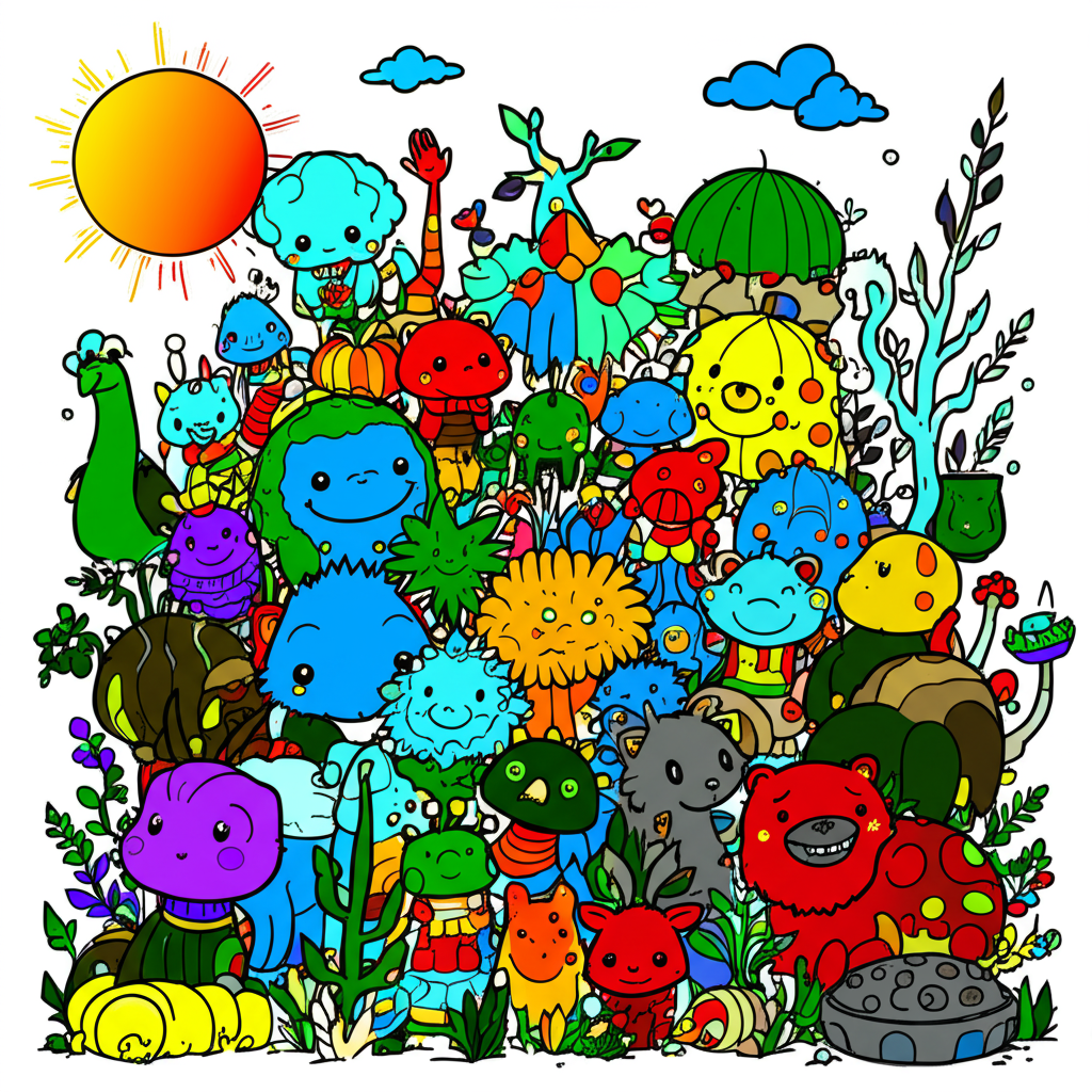 !edit color the creatures so that no adjacent ones are the same color