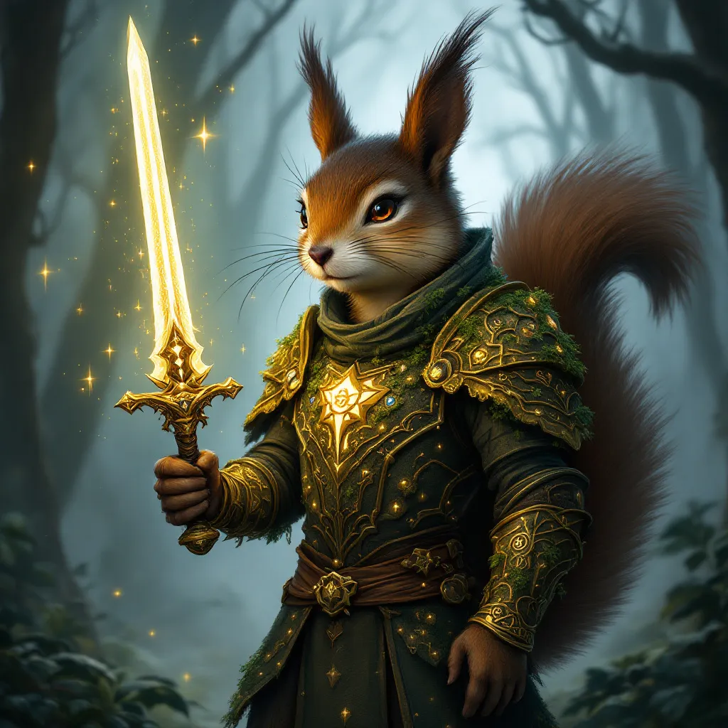 !flux11 The Knight Squirrel, Master Of The Vibe Sword