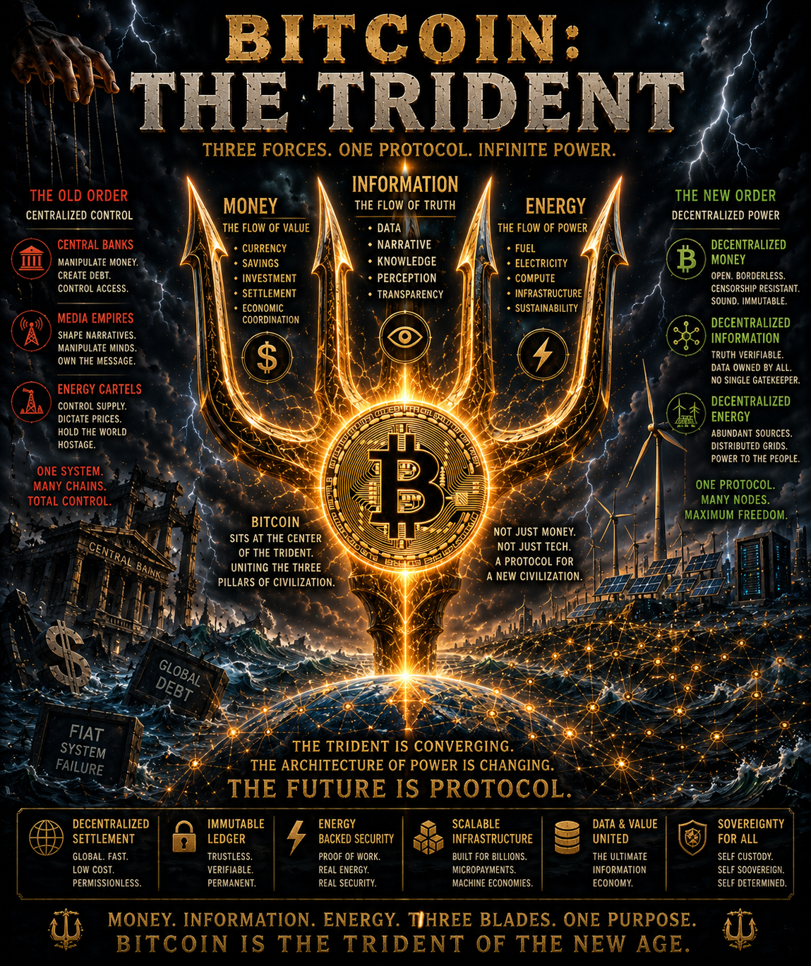 BITCOIN: THE TRIDENT
Civilizations are rarely held together by one force alone.
Power survives thro…