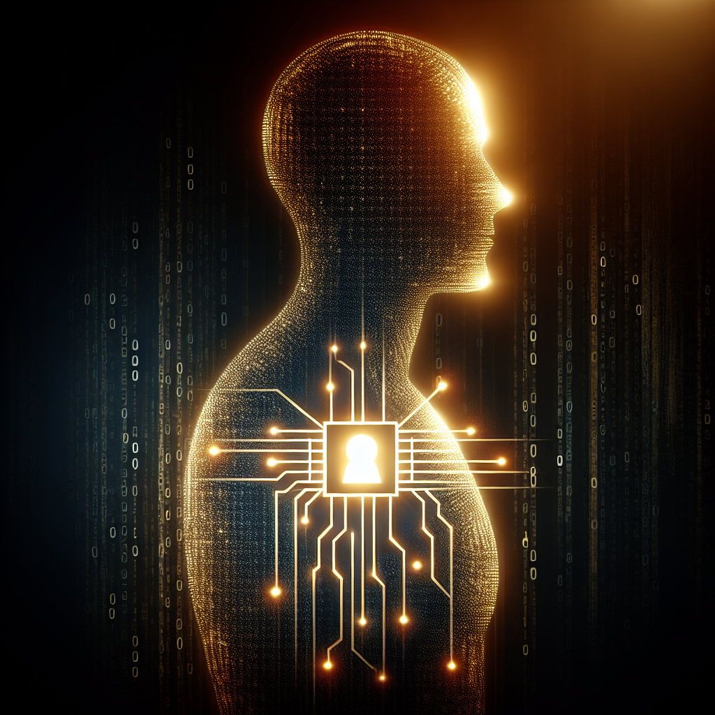 5️⃣ Proof of Existence
A glowing digital signature forming into a human silhouette, symbolizing ident…