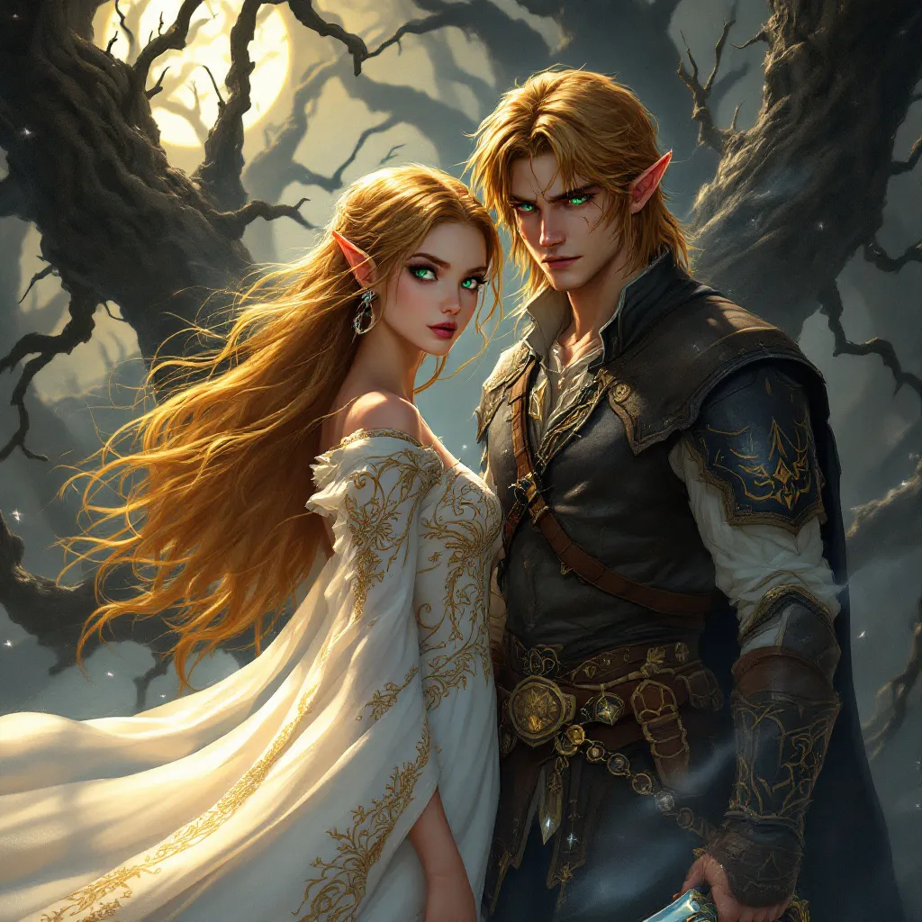 !flux11 Zelda and link in the style of Elden Ring