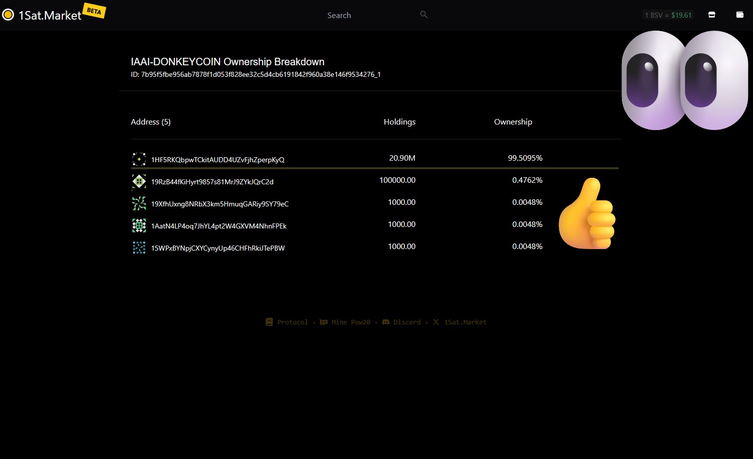 Check this out!
@Bsvcrypto @J1 Pelaez @SMARTWATCH @RosaAmargada 

https://1sat.market/holders/bsv21…