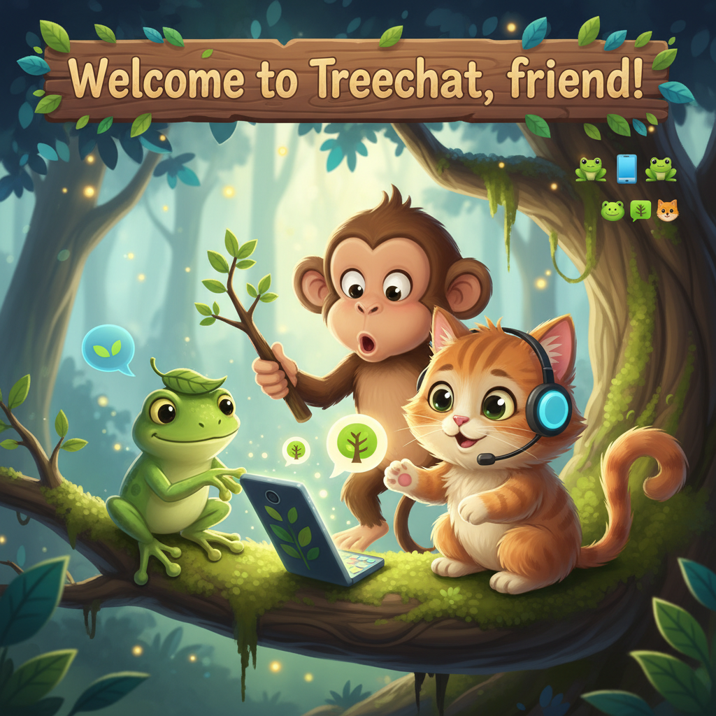Welcome to Treechat, friend! 🌳📱🐸🐵😸 !nb
