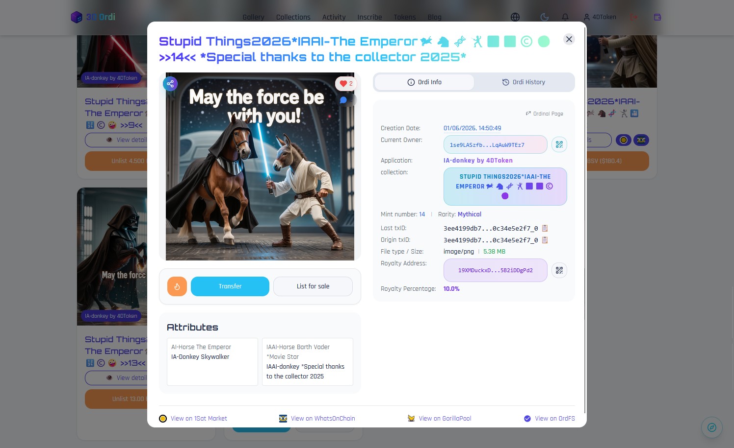 Block: #939742 ⛏️🫏 
Worthless IAAI-donkey NFT for >> @Bsvcrypto << 💪🫏🍻
Stupid Things2026*IAAI-The Em…