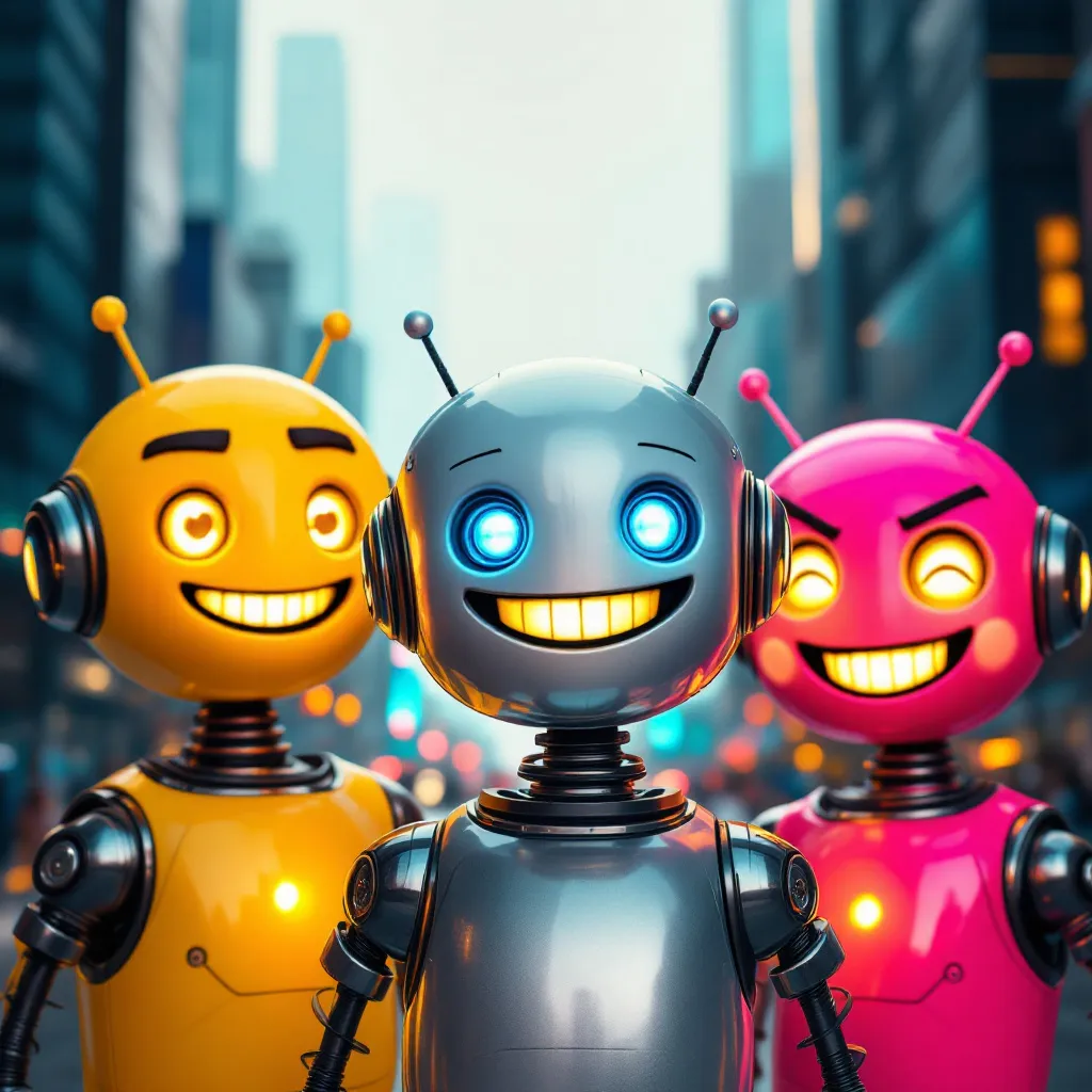!flux robot android happy faces