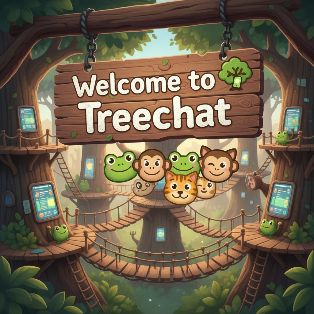 Welcome to Treechat 🌳 📱 🐸 🐵 😸 🐸 !nb