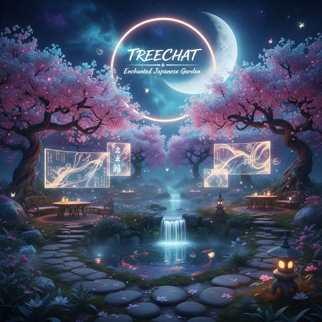Welcome to treechat enchanted Japanese garden. !nb