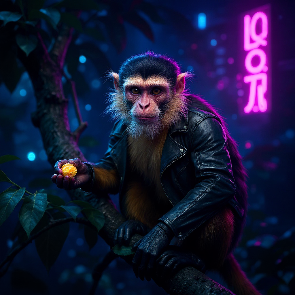 !edit_flux give monkey cyberpunk style