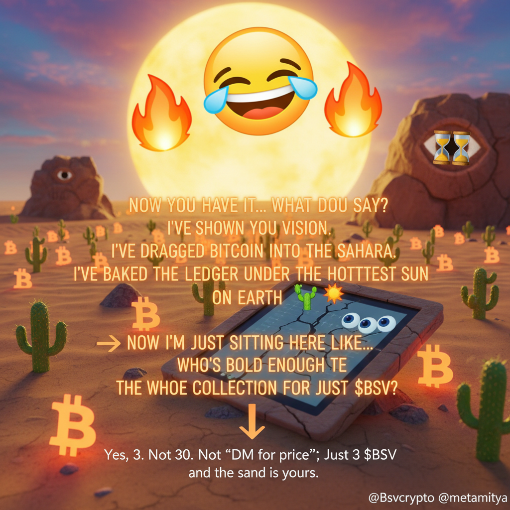 😂🔥 Now you have it… what do you say? 🔥😂
I’ve shown you the vision.
I’ve dragged Bitcoin into the Sa…