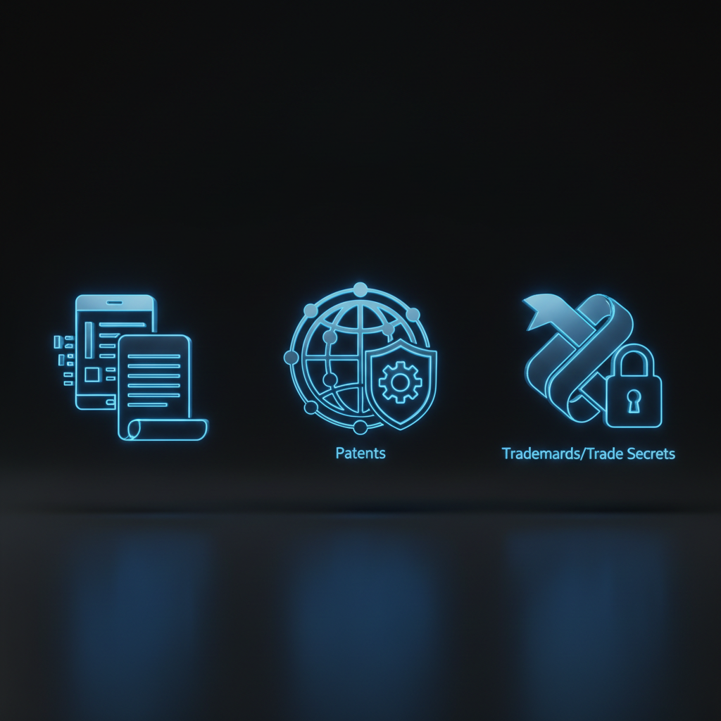 !nb Ultra-minimal futuristic Web3 icon display featuring three objects arranged horizontally in a c…