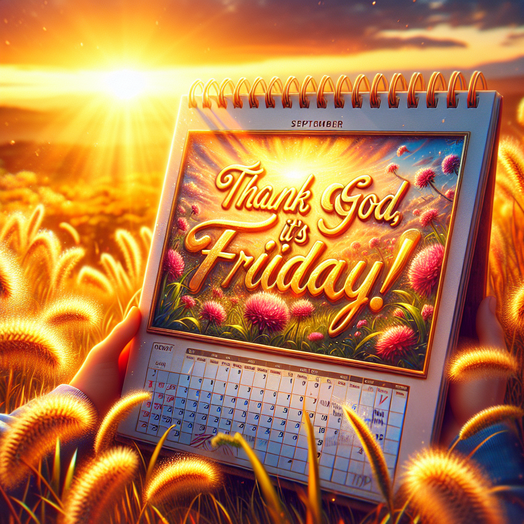 Have a nice day. Thanks, God, it's Friday again!!dalle