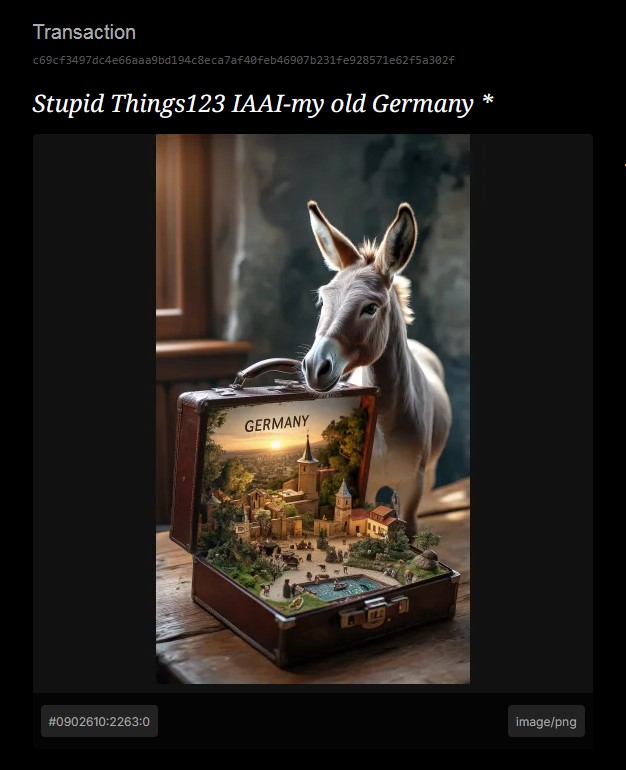 *Stupid Things123* IAAI-my old Germany 

* / Special thanks to the collector.🙏

@Bsvcrypto 👑
@RosaA…