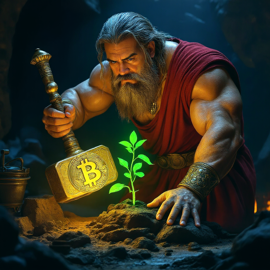 !edit_flux but a bitcoin logo on the hammer face
