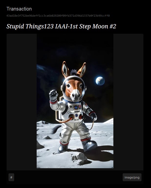 *Stupid Things123* IAAI-1st Step Moon
#2 / 3 BSV @4DToken