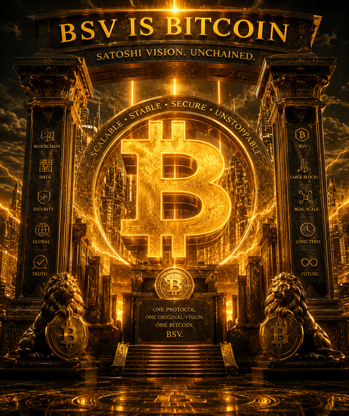⚡ THE GATE HAS OPENED ⚡
BSV IS BITCOIN
1/1 NFT — NOW LIVE

Before the noise…
before the forks…
befo…