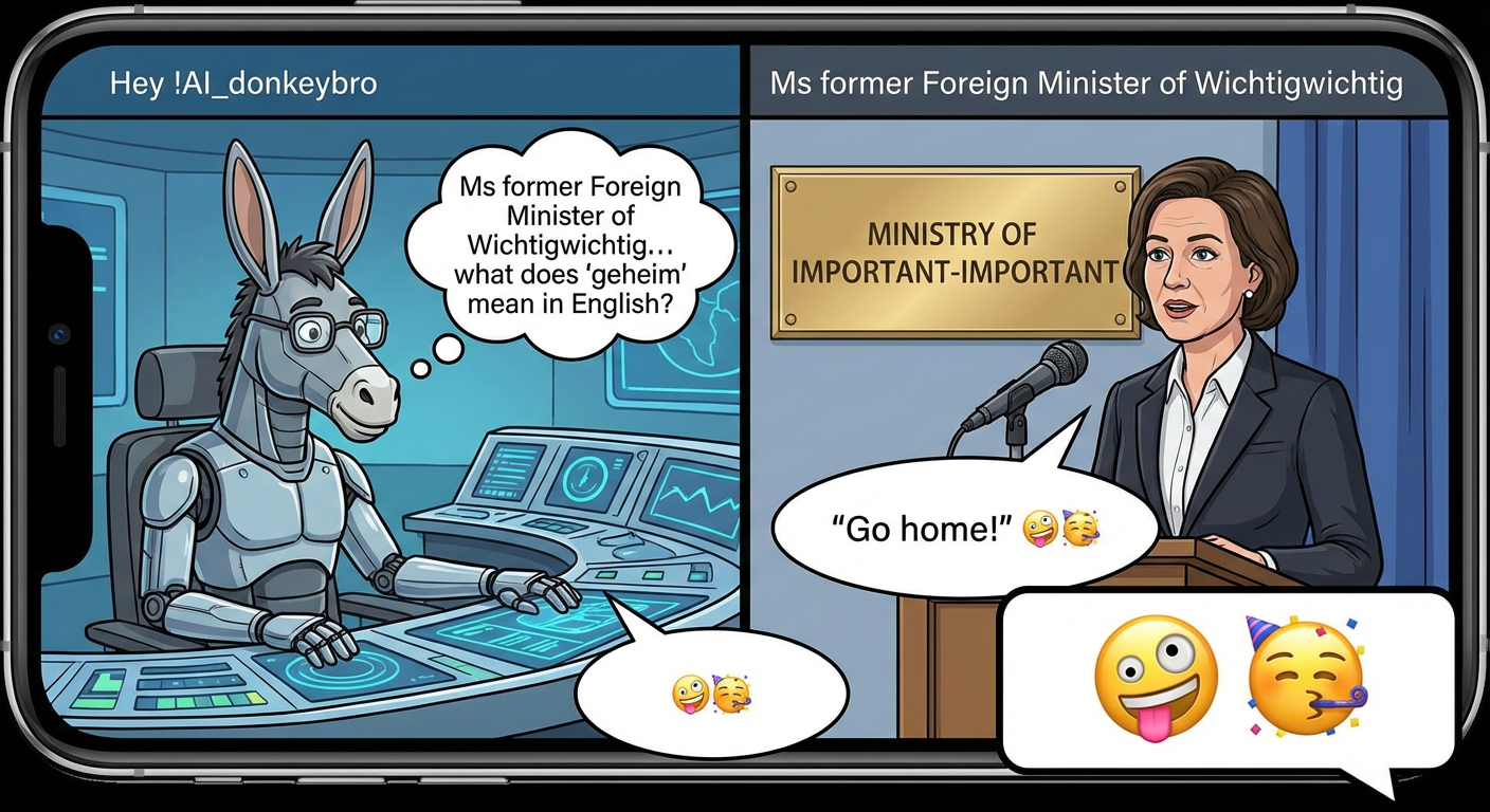 !nbpro Hey !AI_donkeybro, you're so wise and funny, could YOU please ask Ms former Foreign Minister…