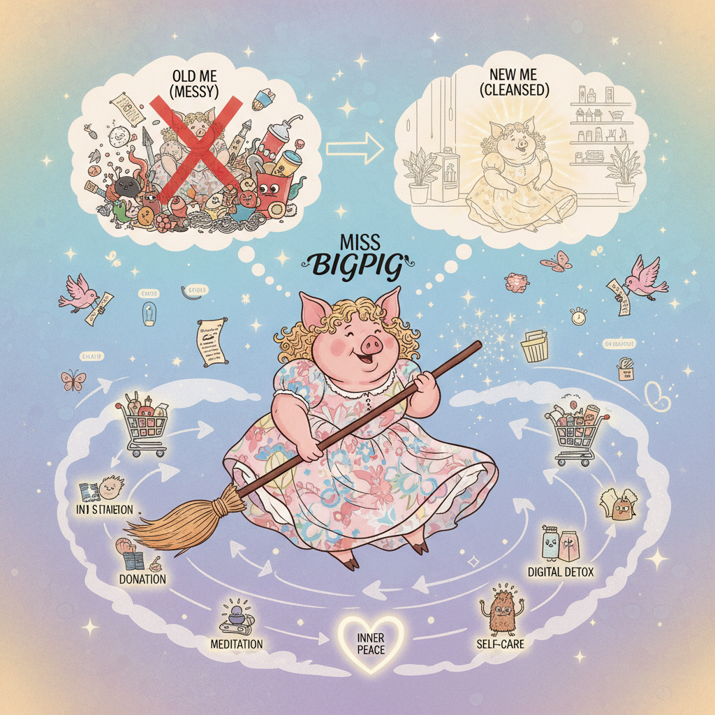 The lovely  Miss BigPig is imagining how-to unclutter fuck herself.  !nb