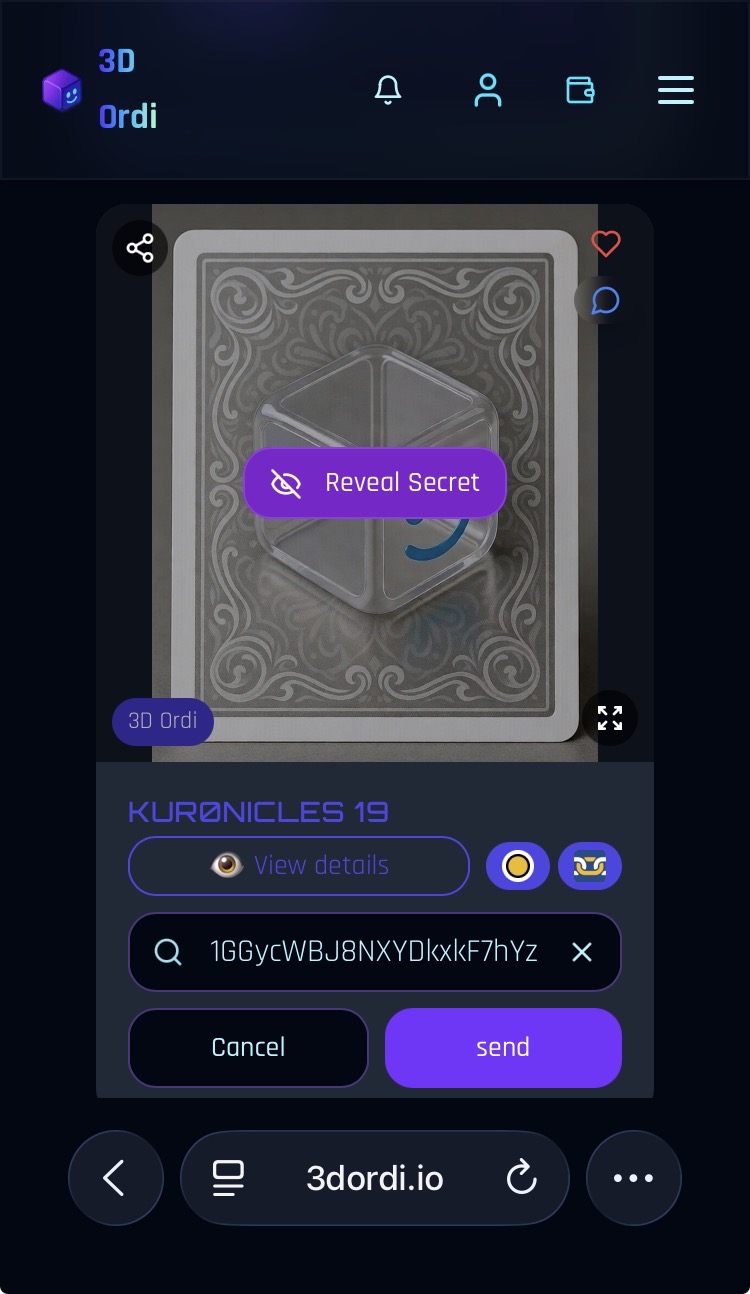 I’ve sent it
Try to see if you can reveal it on @3dordi!
https://3dordi.io/ordinal/6853b191cd004598…