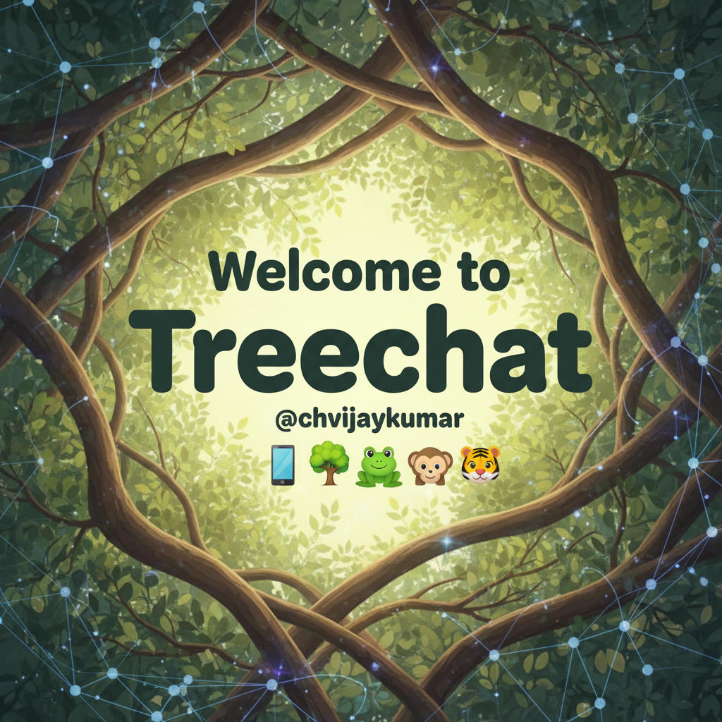 Welcome to Treechat @chvijaykumar 📱🌳🐸🐵🐯!nb