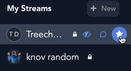 another minor [[treechat update]]: now in the streams list on the left you can ⭐ streams you use of…