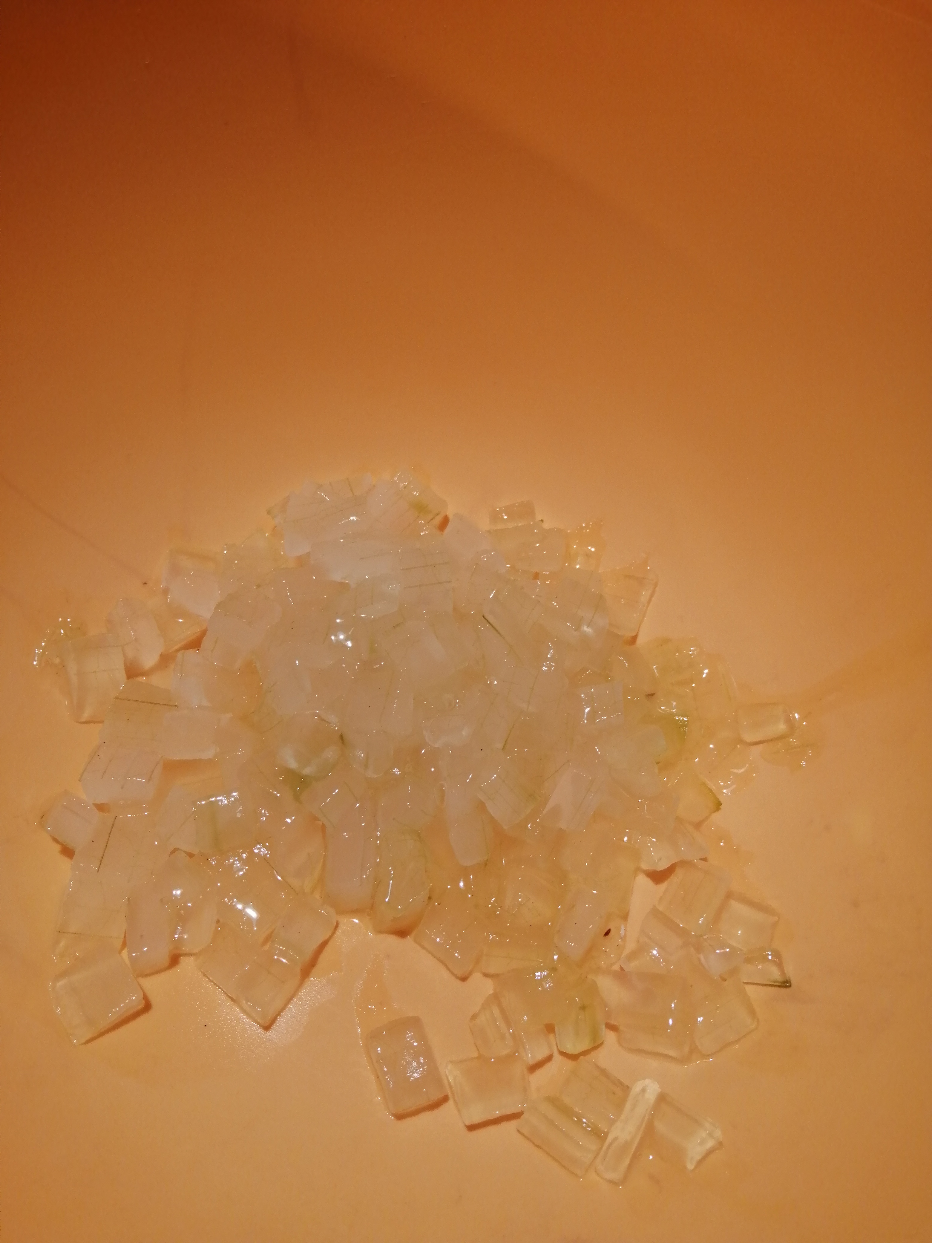 Wash the small Aloe gel cubes multiple times in clear water to assure that all (invisible) latex is…