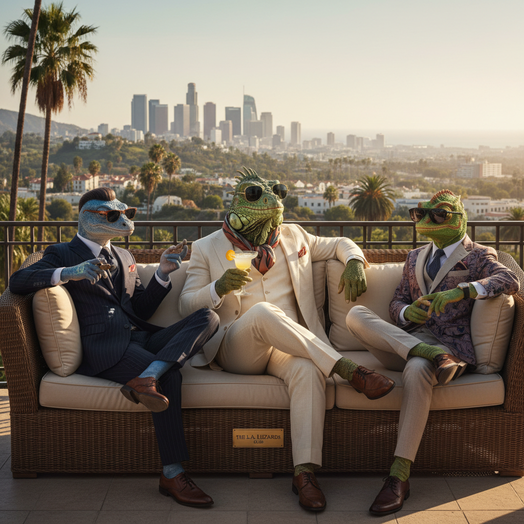 Rich L A lizards have that smug California style!nb