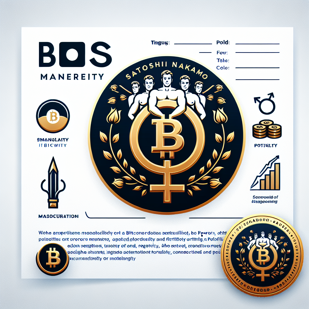 !dalle 设计一个bitcoin的logo，符合中本聪愿景，体现男性雄性特征，具备生殖器崇拜