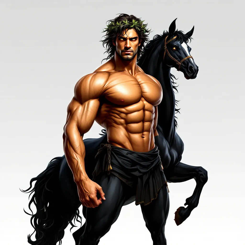 !flux11 creature from Greek mythology with the upper body of a human and the lower body and legs of…