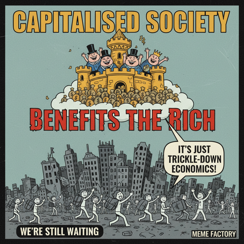 !nb capitalised society that benefets the rich meme.