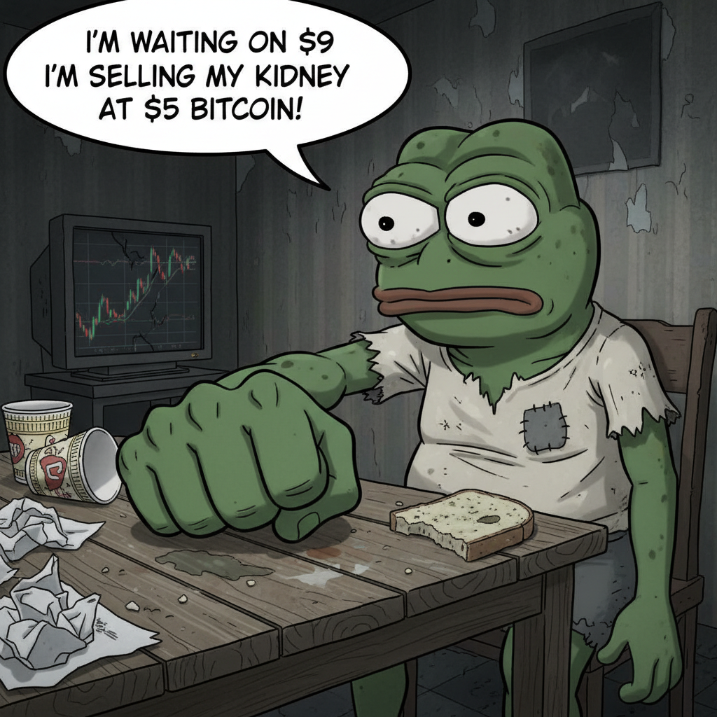 !nb poor pepe slams his first on the table and says “I’m waiting on $9 I’m selling my kidney at $5 …