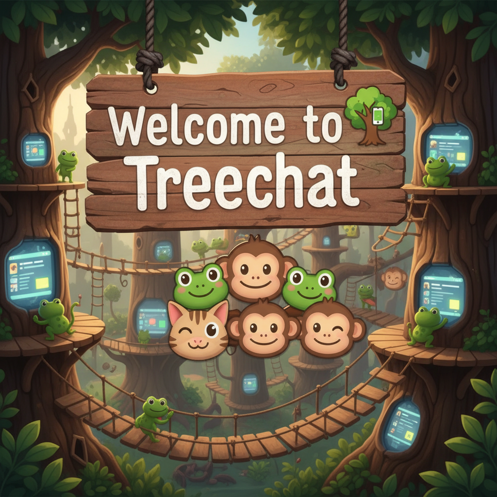 Welcome to Treechat 🌳 📱 🐸 🐵 😸 🐸 !nb