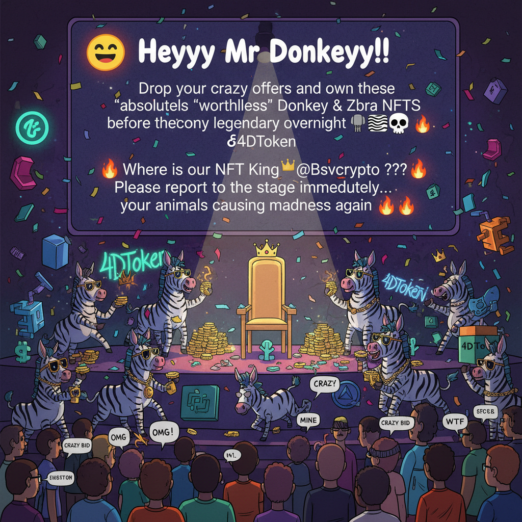 😂 Heyyy Mr Donkeyyy!! @4DToken 
Drop your crazy offers and own these absolutely “worthless” Donkey …
