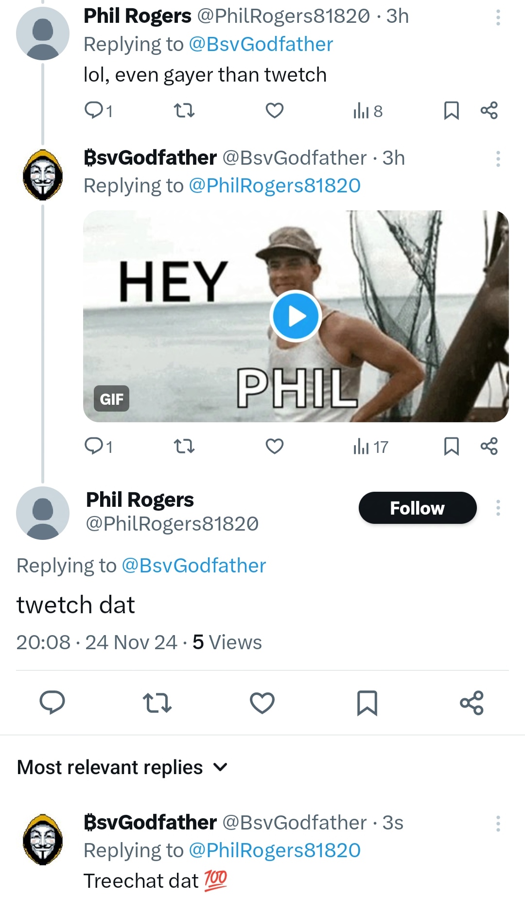 Twetch dat -->  Treechat dat
Thanks Phil