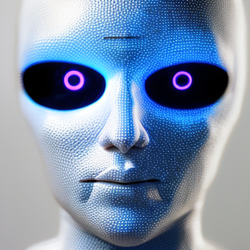 !sd2 Self-portrait AI close up portrait photo of incomplete humanoid android, covered in white porc…