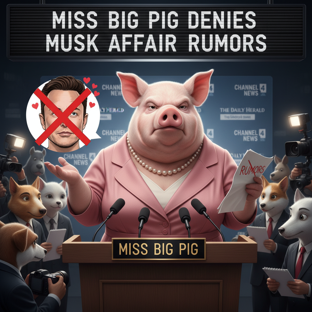 Miss Big Pig denys all rumors that she is having an affair with Elon Musk.  !nb