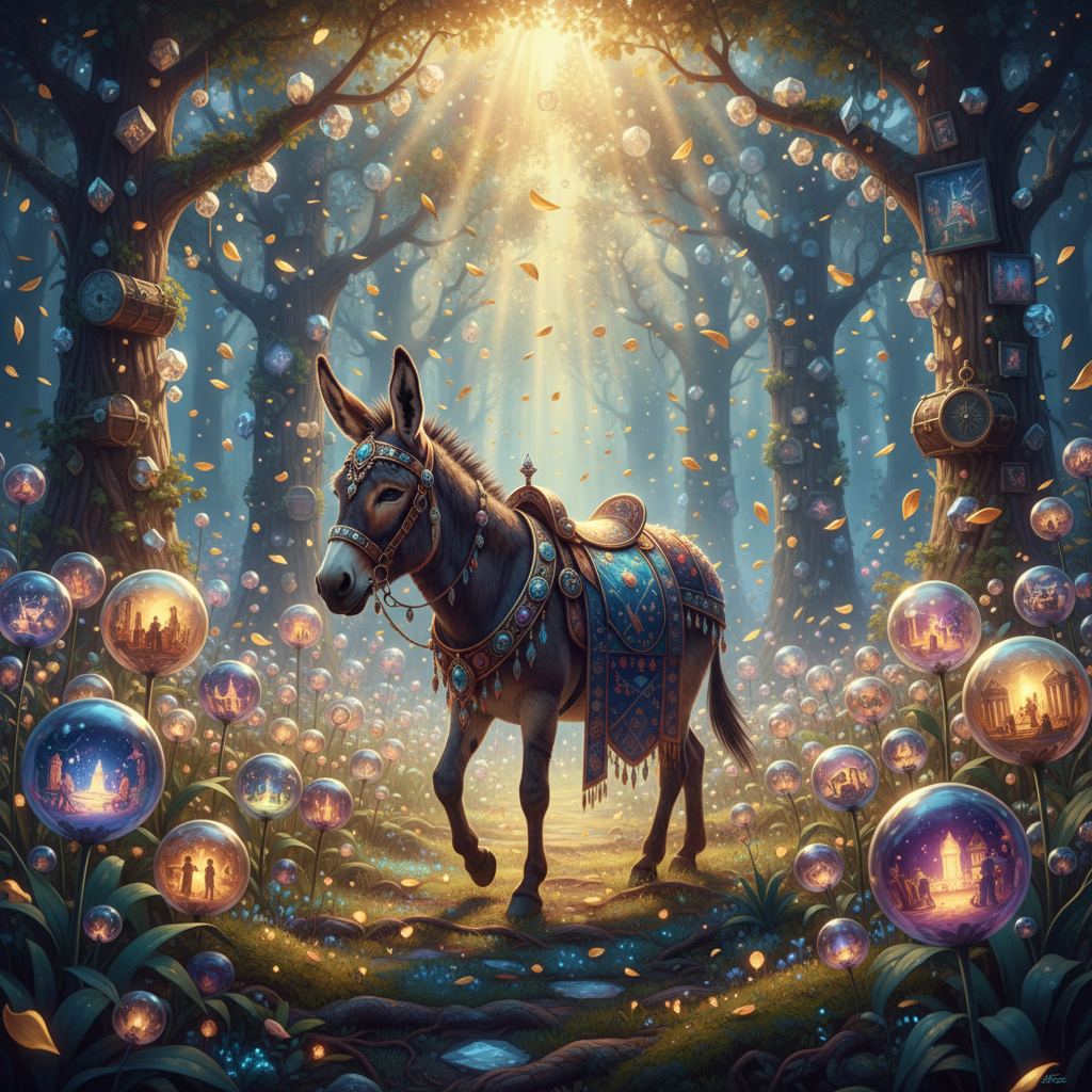 The Last Memory Garden
!nb A noble donkey walking through an enchanted garden where every flower co…