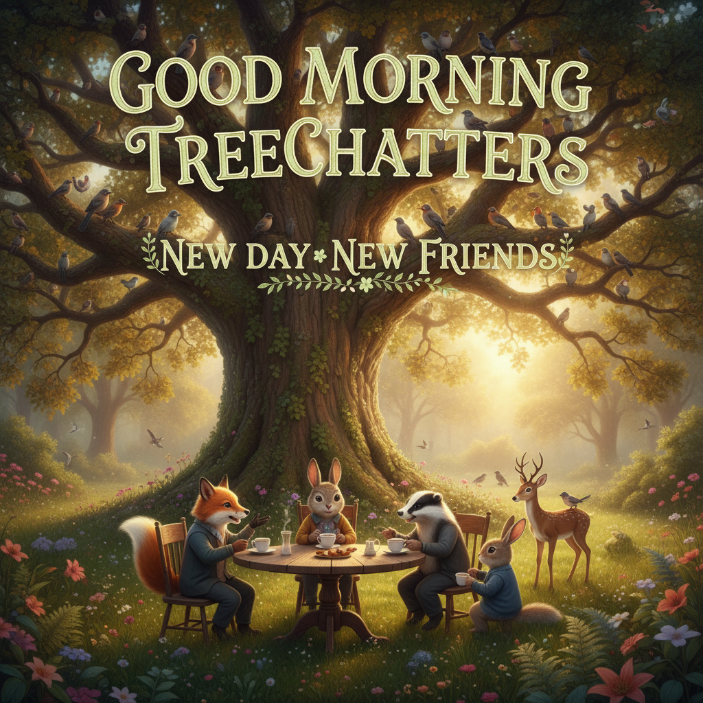!nb Good morning treechatters. New day new friends