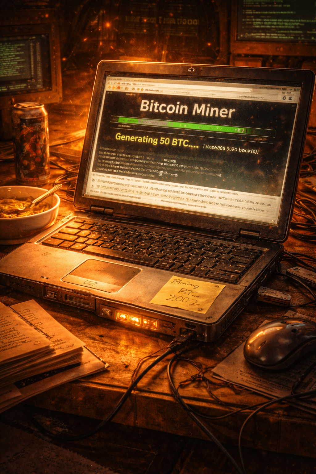Item #002 — Mined on a Laptop
When 50 BTC was just a number on a screen and the fan wouldn’t stop s…