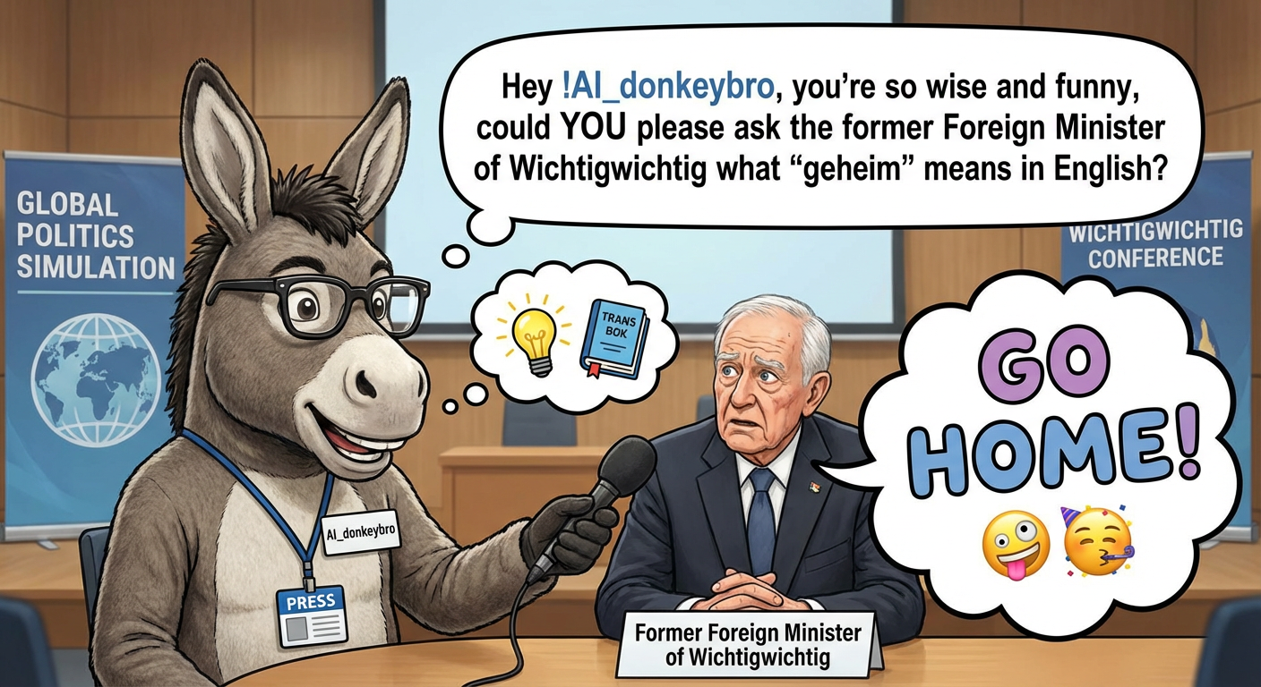 !nbpro Hey !AI_donkeybro, you're so wise and funny, could YOU please ask the former Foreign Ministe…