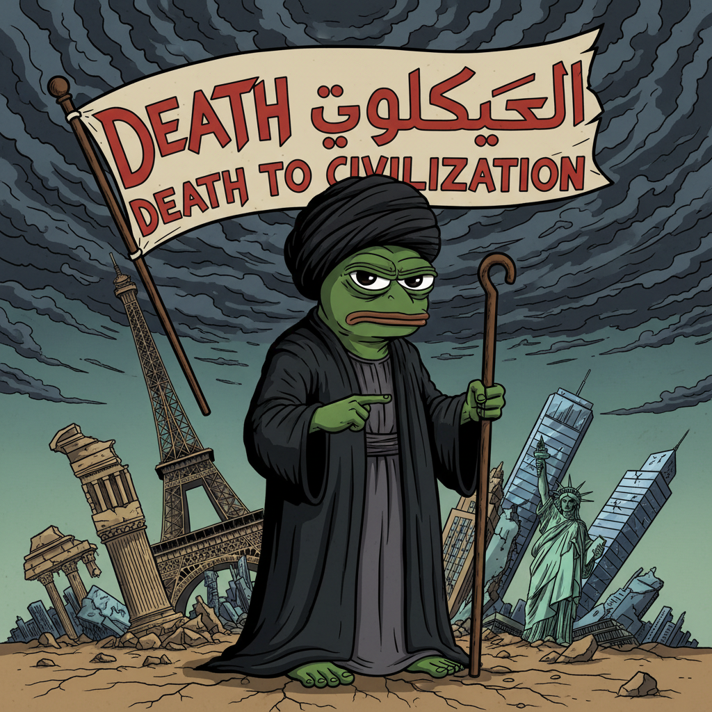 !nb Ayatollah Pepe says Death to civilisation.