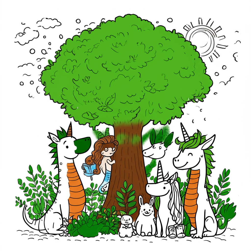 !edit color the tree with green spray paint