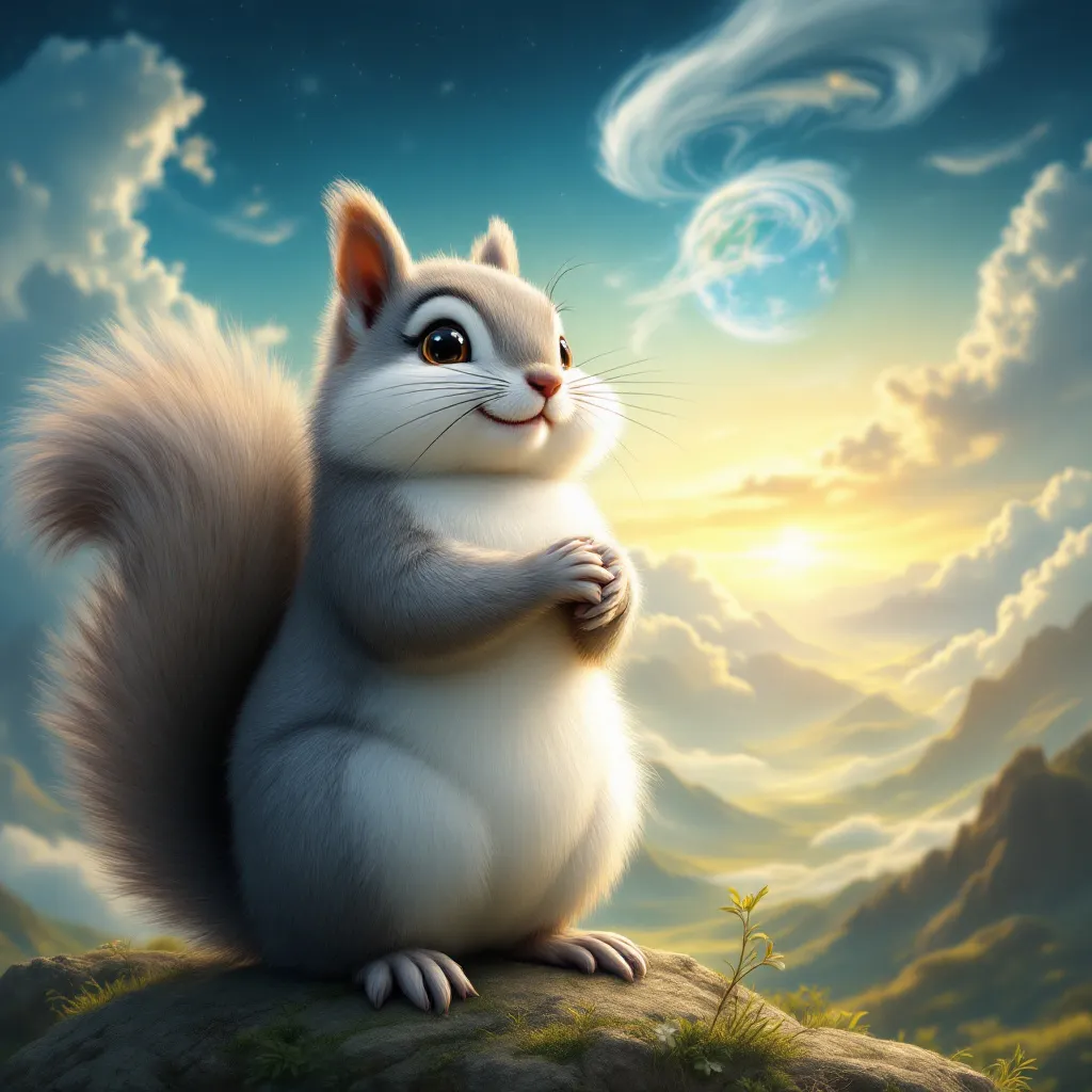 !flux11 A loveable friendly squirrel watching over the planet protecting humanity