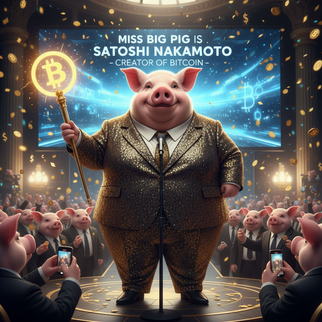 Miss Big Pig announces that She is the creator of Bitcoin, the mysterious Satoshi Nakamoto.  !nb