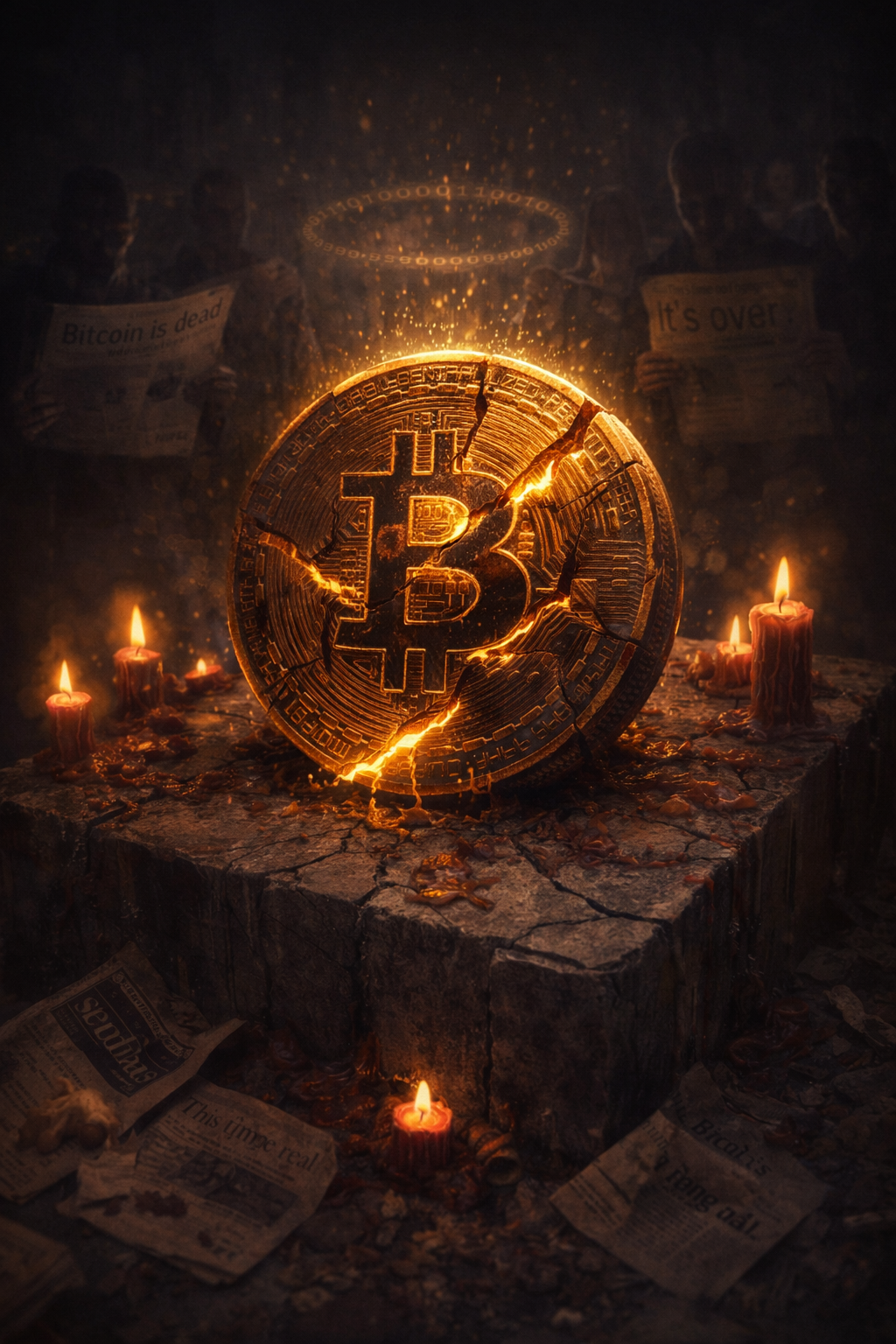 💀🪙 DEAD BITCOIN
They declared it dead.
They wrote the headlines.
They lit the candles.
But beneath …